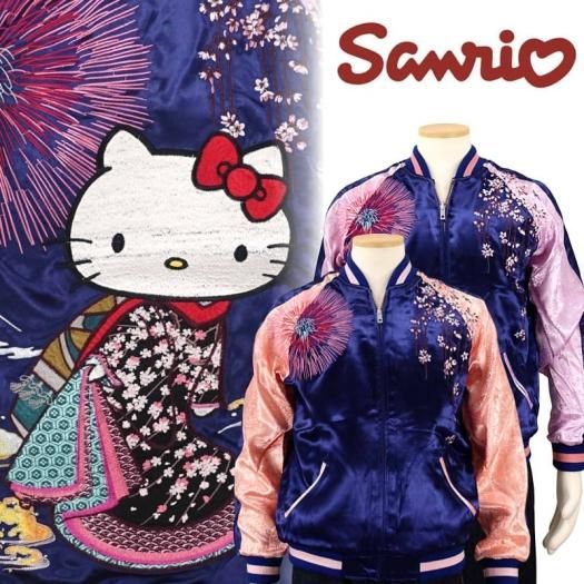 hKSJ-003 ハローキティ花火花魁刺繍スカジャン