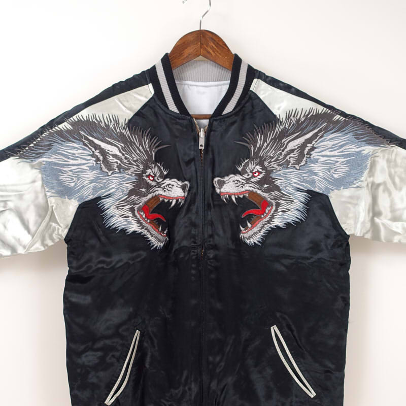 GKJ-007 月と狼刺繍スカジャン