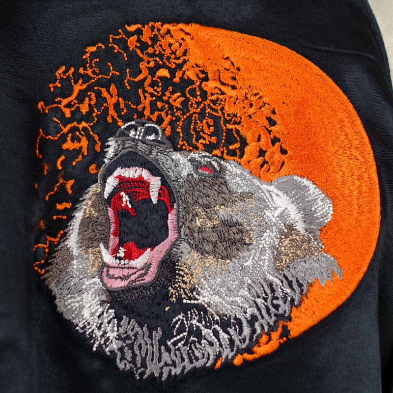 GKJ-008 月に熊刺繍スカジャン