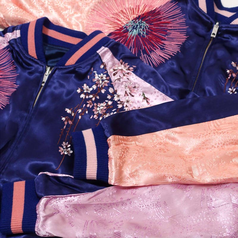 hKSJ-003 ハローキティ花火花魁刺繍スカジャン