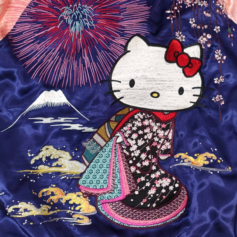 hKSJ-003 ハローキティ花火花魁刺繍スカジャン