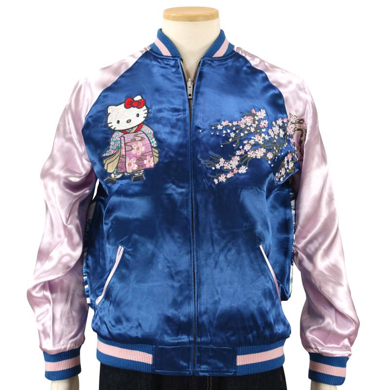 hKSJ-006 波と舞妓ハローキティ刺繍スカジャン