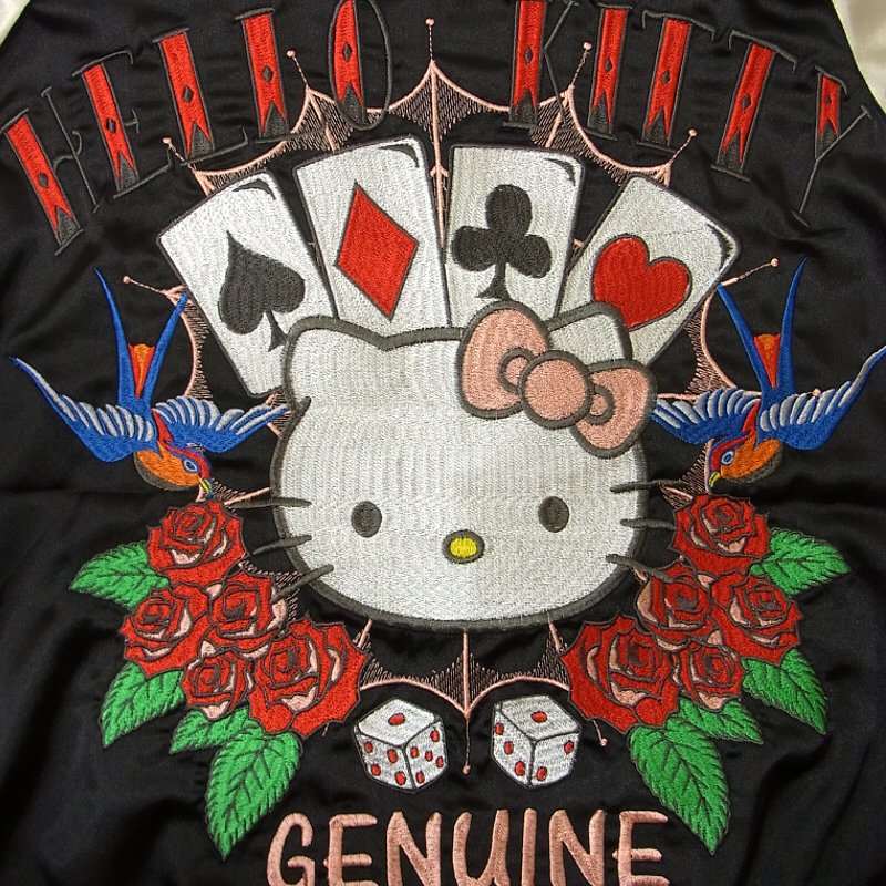 hKSJ-501 トランプハローキティ刺繍スカジャン サンリオ×Switch Planning
