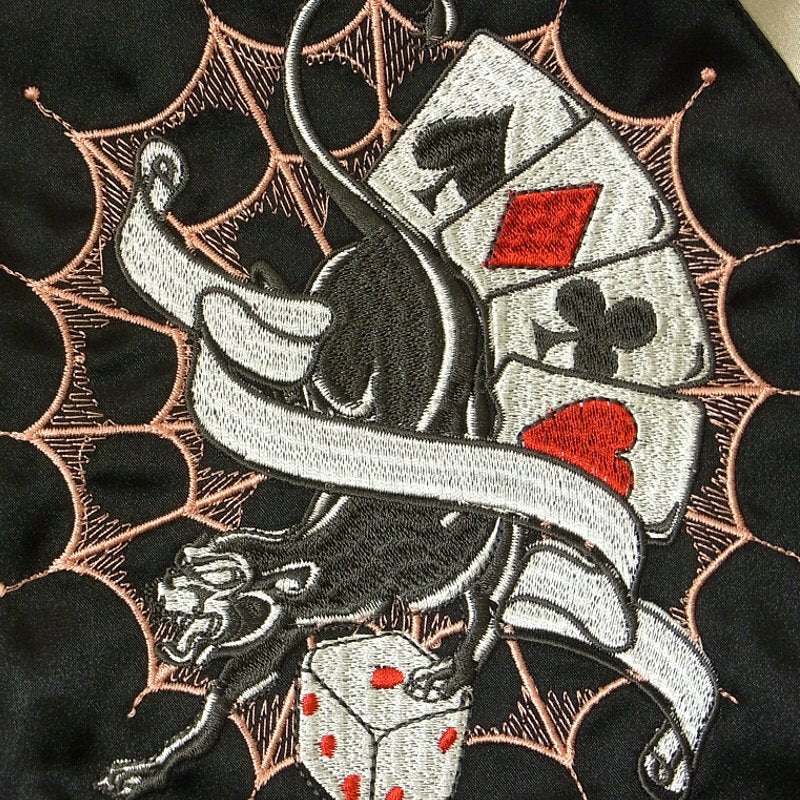 hKSJ-501 トランプハローキティ刺繍スカジャン サンリオ×Switch Planning