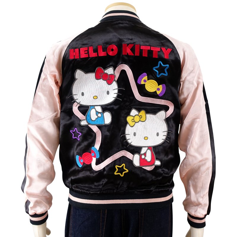 hKSJ-505 ハローキティとハローミミィジャガード袖スカジャン