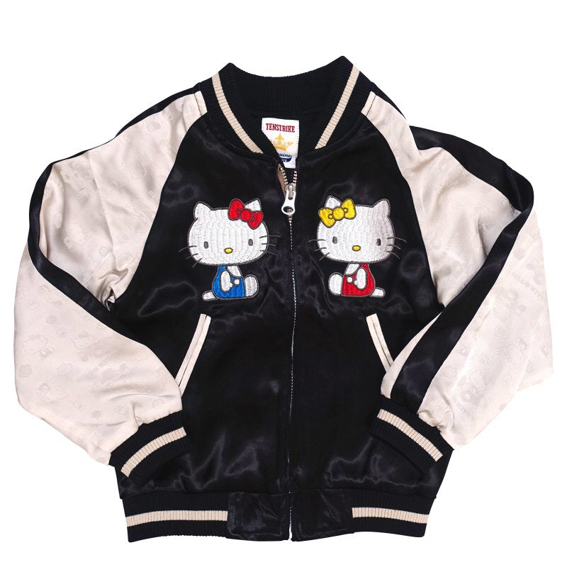 hKSJ-505K ハローキティとハローミミィジャガード袖スカジャン