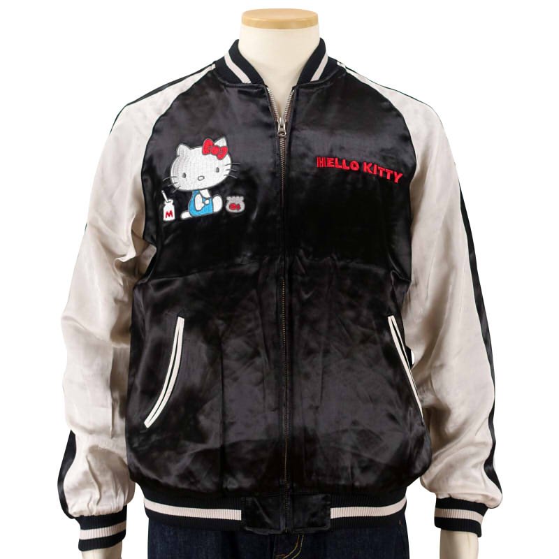 hKSJ-511 ハローキティと花火刺繍ジャガード袖スカジャン