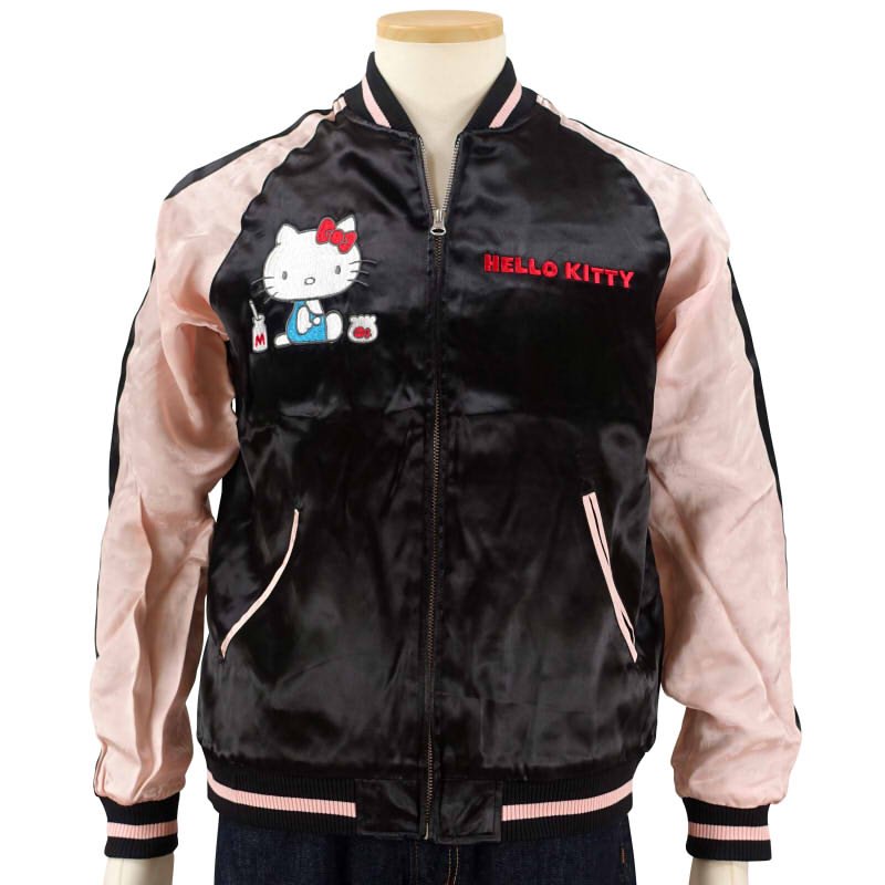 hKSJ-511 ハローキティと花火刺繍ジャガード袖スカジャン