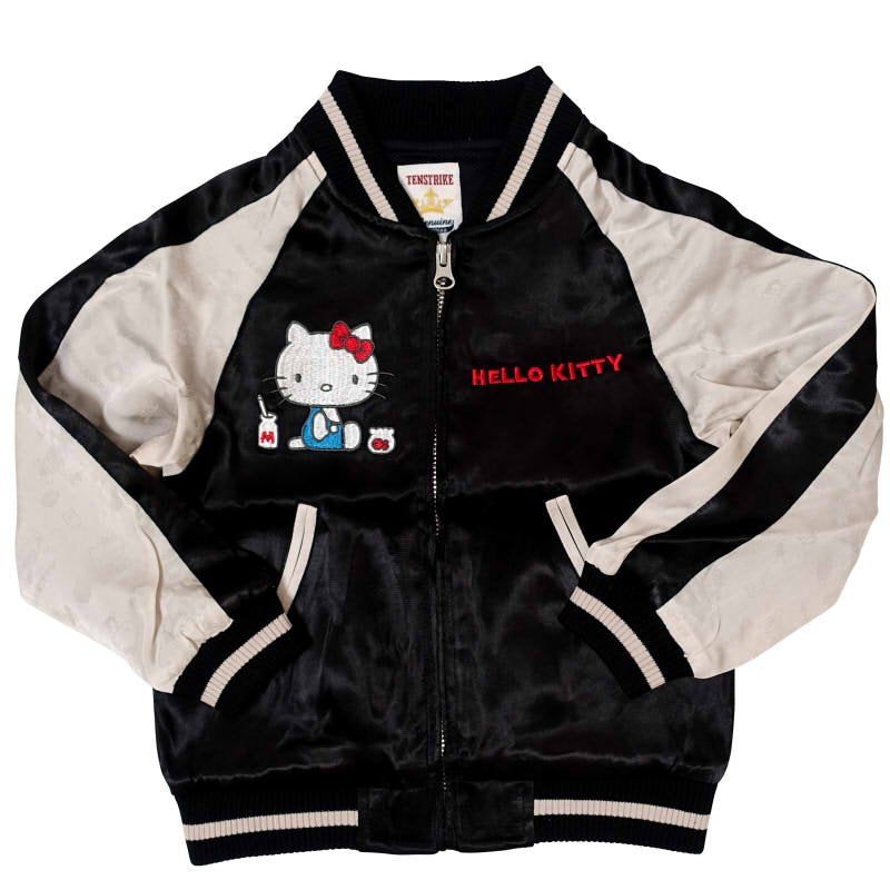 hKSJ-511 ハローキティと花火刺繍ジャガード袖スカジャン