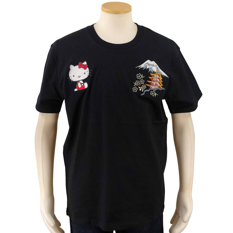hKST-001 ハローキティと富士五重塔刺繍Tシャツ