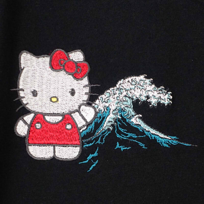 hKST-003 龍頭ハローキティ刺繍半袖Tシャツ