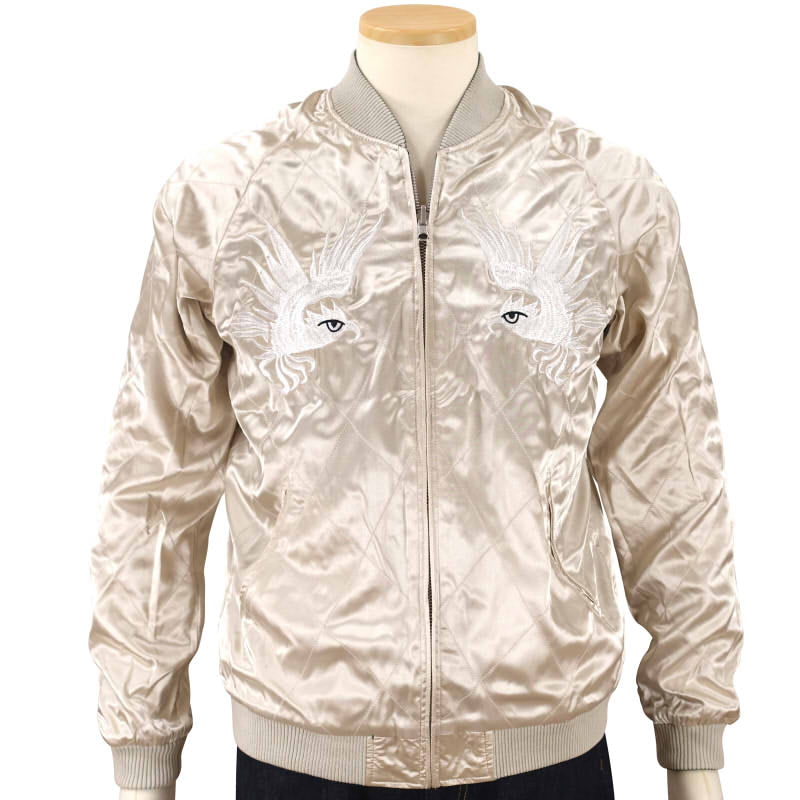 JSKJ-004 ハワイ地図と白虎刺繍リバーシブルスカジャン