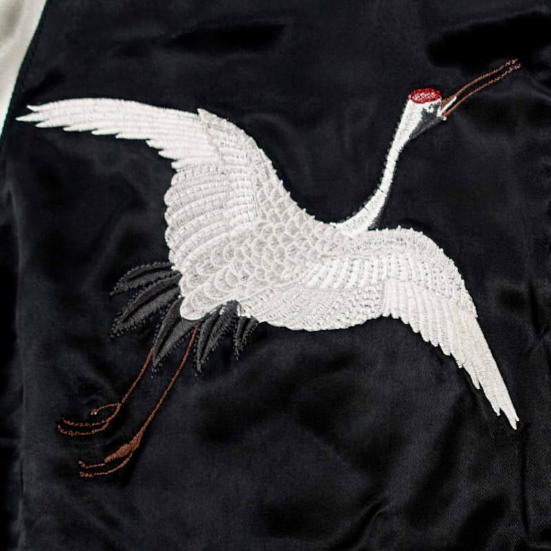 JSKJ-507 月に鶴刺繍スカジャン