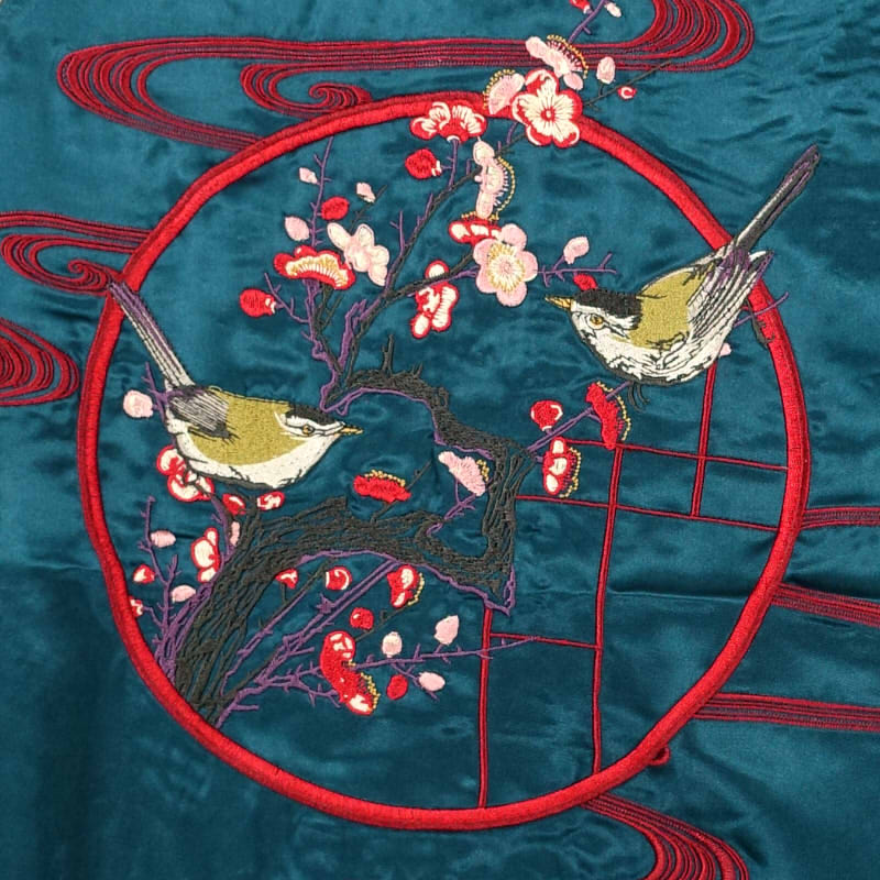 JSKJ-518 桜金魚刺繍リバーシブルスカジャン