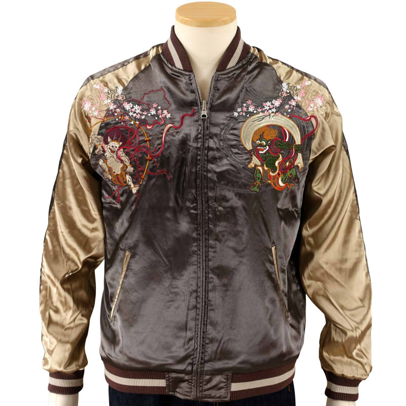 JSKJ-519 波に鯨刺繍リバーシブルスカジャン