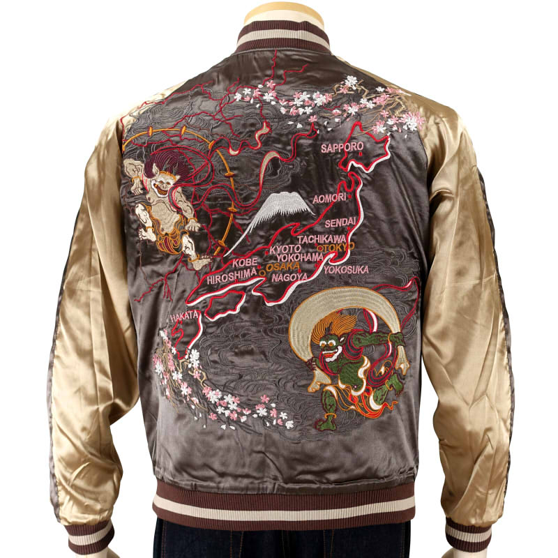 JSKJ-519 波に鯨刺繍リバーシブルスカジャン