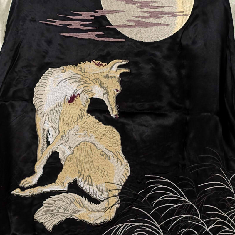 JSKJ-520 月に狐刺繍リバーシブルスカジャン