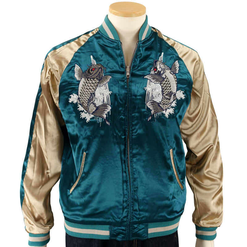 JSKJ-521 波に見返り虎刺繍リバーシブルスカジャン