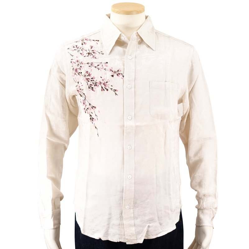 LS-003 桜刺繍刺繍ジャガードシャツ