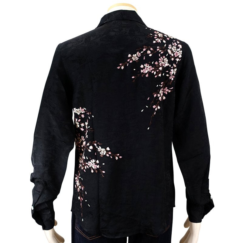 LS-003 桜刺繍刺繍ジャガードシャツ