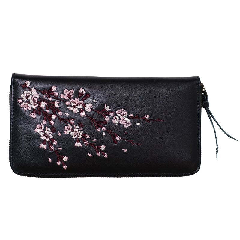 SLWL-501 桜刺繍レザーウォレット