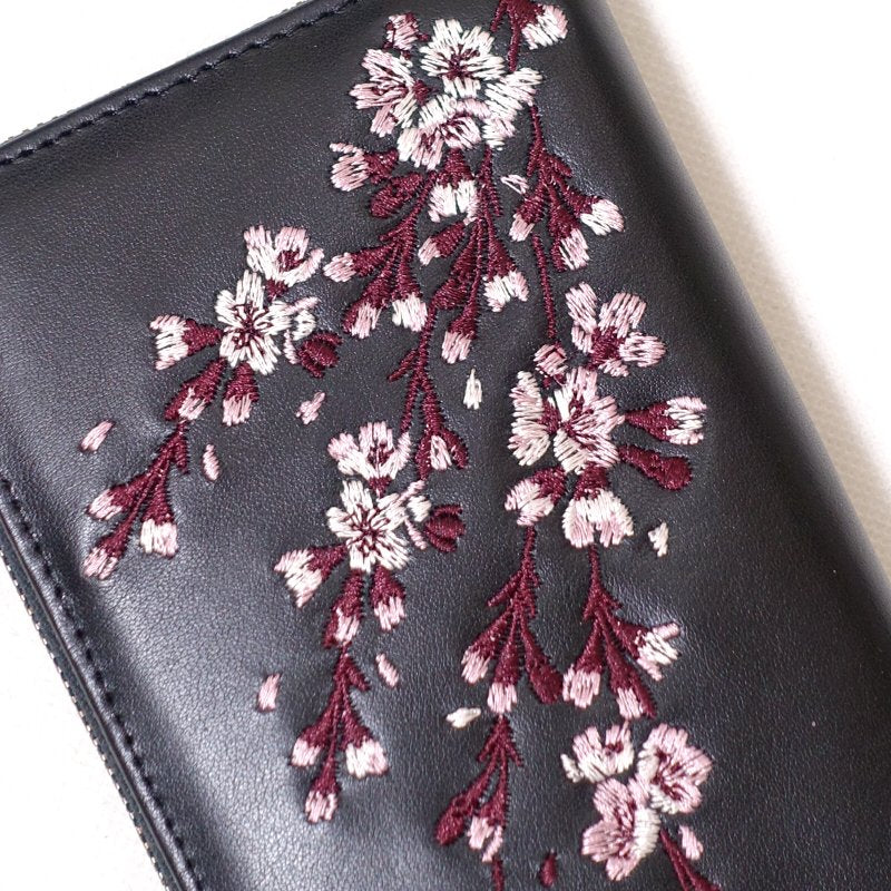 SLWL-501 桜刺繍レザーウォレット