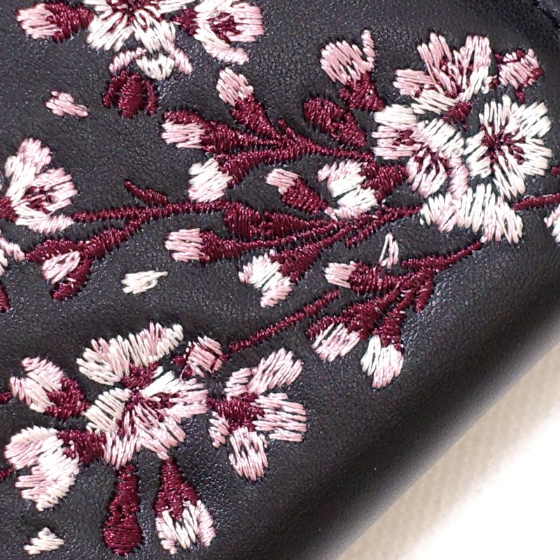 SLWL-501 桜刺繍レザーウォレット
