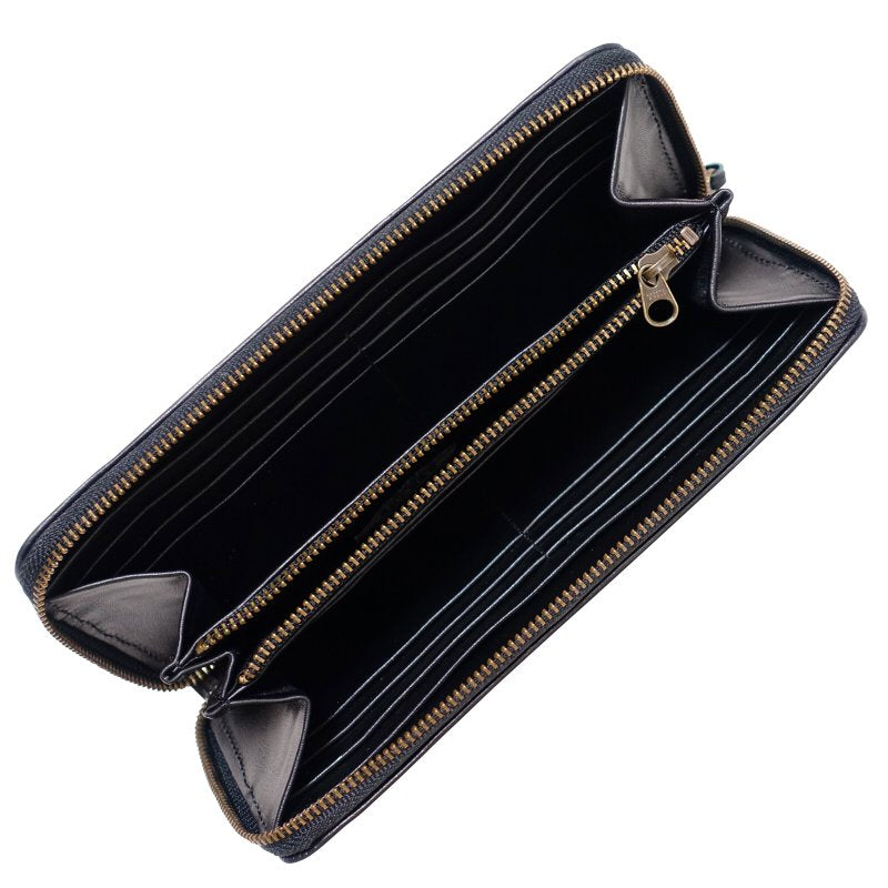 SLWL-502 桜と金魚刺繍レザーウォレット