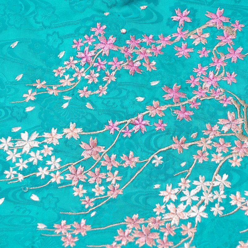 SS-002 桜と金魚刺繍ジャガードシャツ