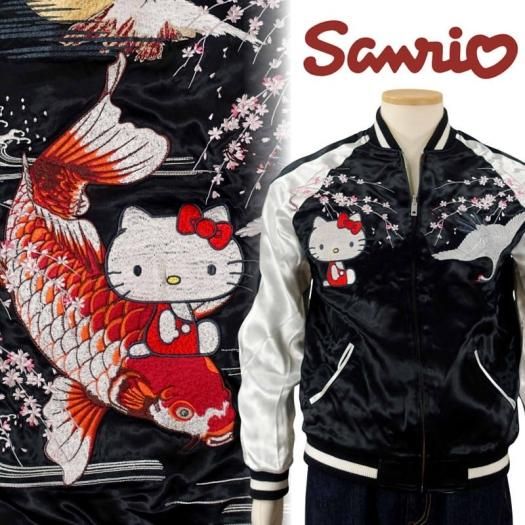 hKSJ-005 鯉頭ハローキティ刺繍スカジャン