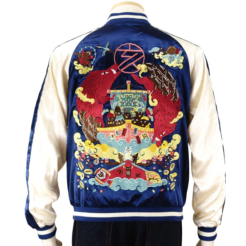 猪奮迅刺繍スカジャン GFSJ-001【ごちゃふるワールド × SwitchPlanning】