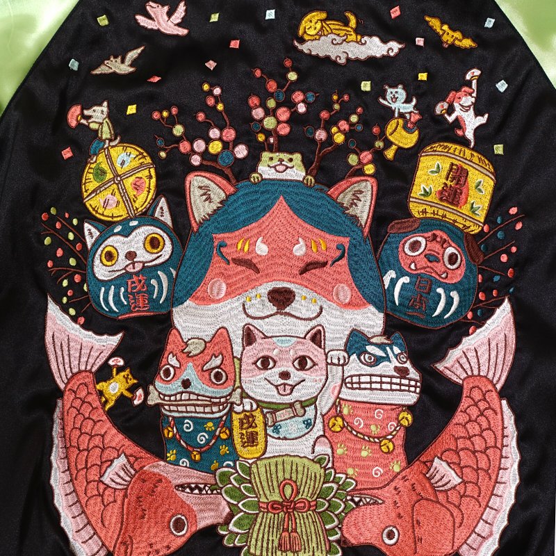 わっしょいワンダフル刺繍スカジャン GFSJ-003【ごちゃふるワールド × SwitchPlanning】