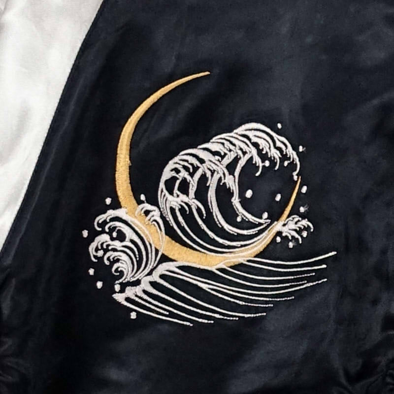 GKJ-002 桜と白虎刺繍スカジャン