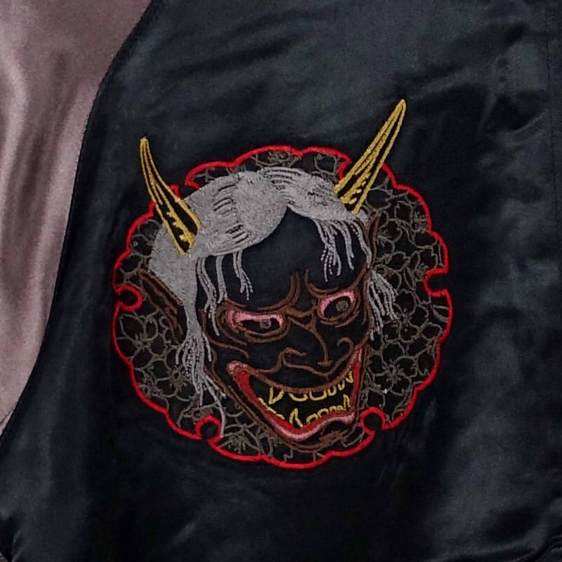GKJ-004 髑髏花魁刺繍スカジャン