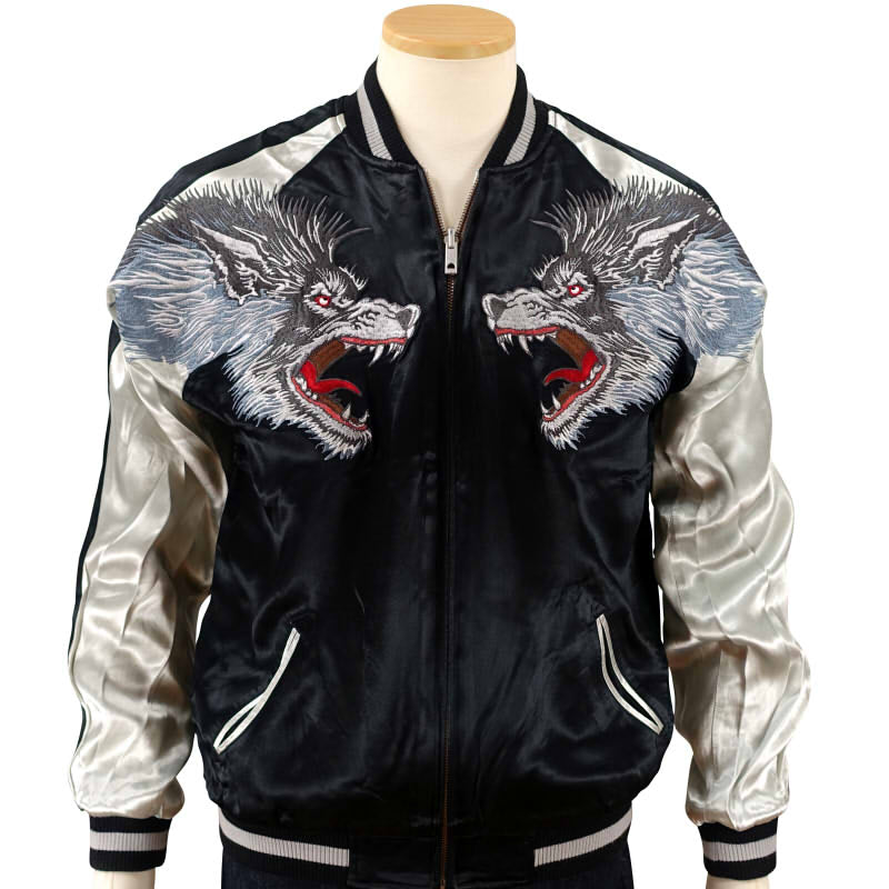 GKJ-007 月と狼刺繍スカジャン