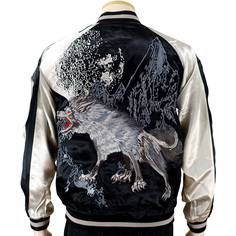 GKJ-007 月と狼刺繍スカジャン