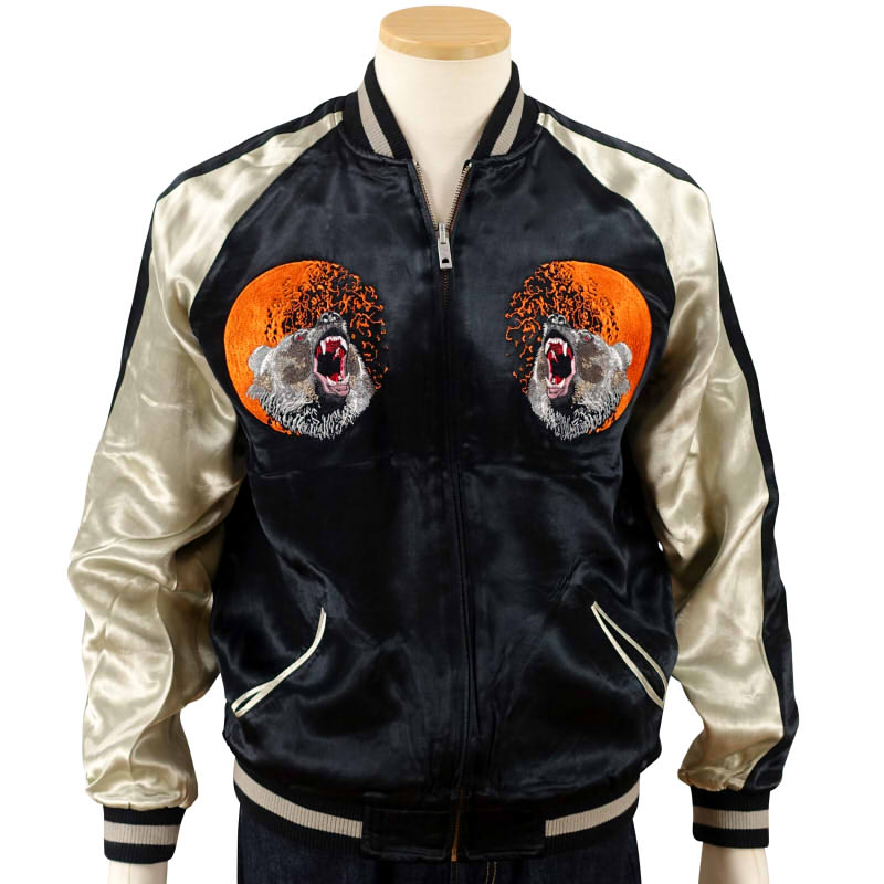 GKJ-008 月に熊刺繍スカジャン