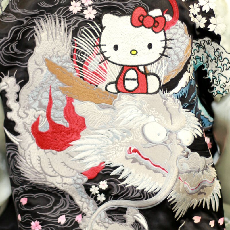 hKSJ-002 龍頭ハローキティ刺繍スカジャン サンリオ×Switch Planning