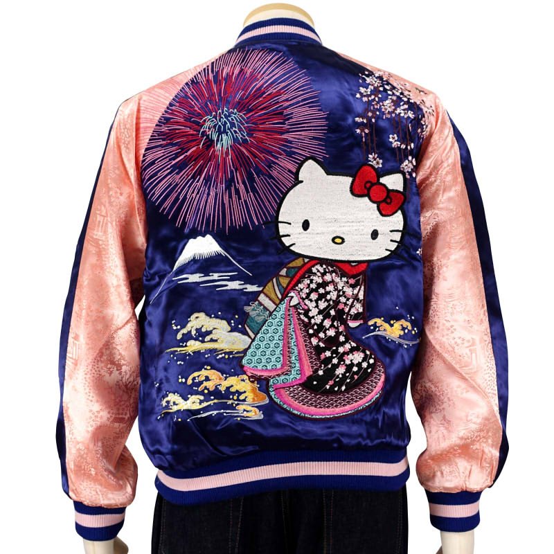 hKSJ-003 ハローキティ花火花魁刺繍スカジャン