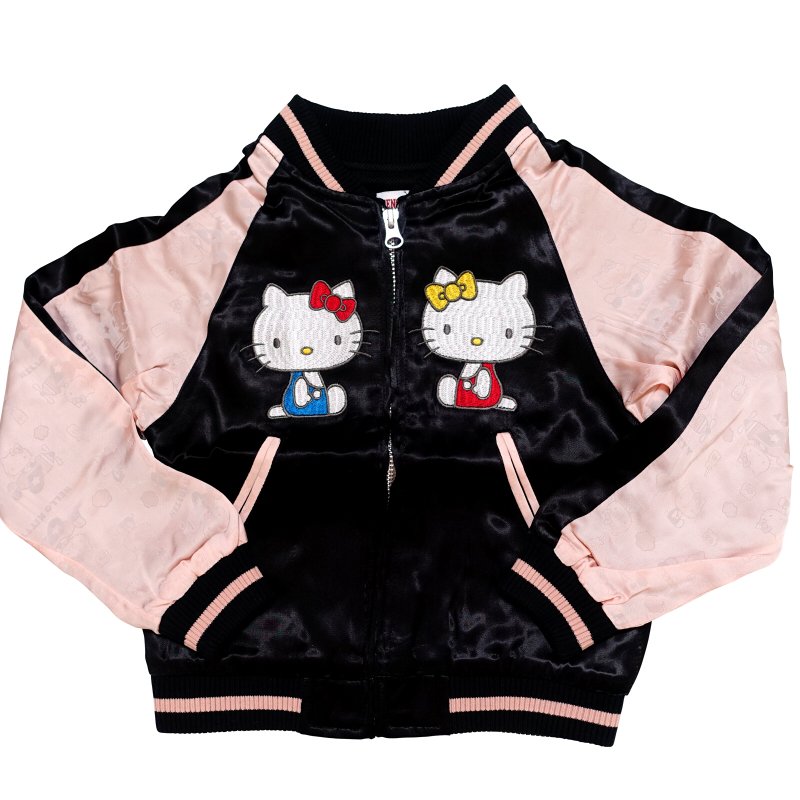 hKSJ-505K ハローキティとハローミミィジャガード袖スカジャン