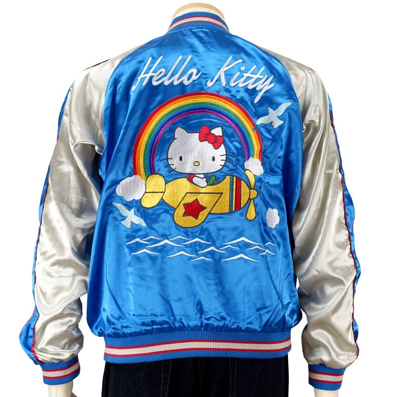 hKSJ-508 ハローキティと飛行機刺繍スカジャン