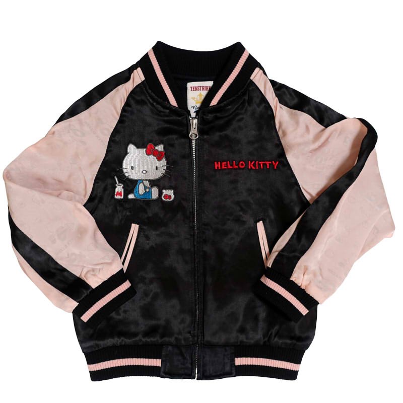 hKSJ-511 ハローキティと花火刺繍ジャガード袖スカジャン