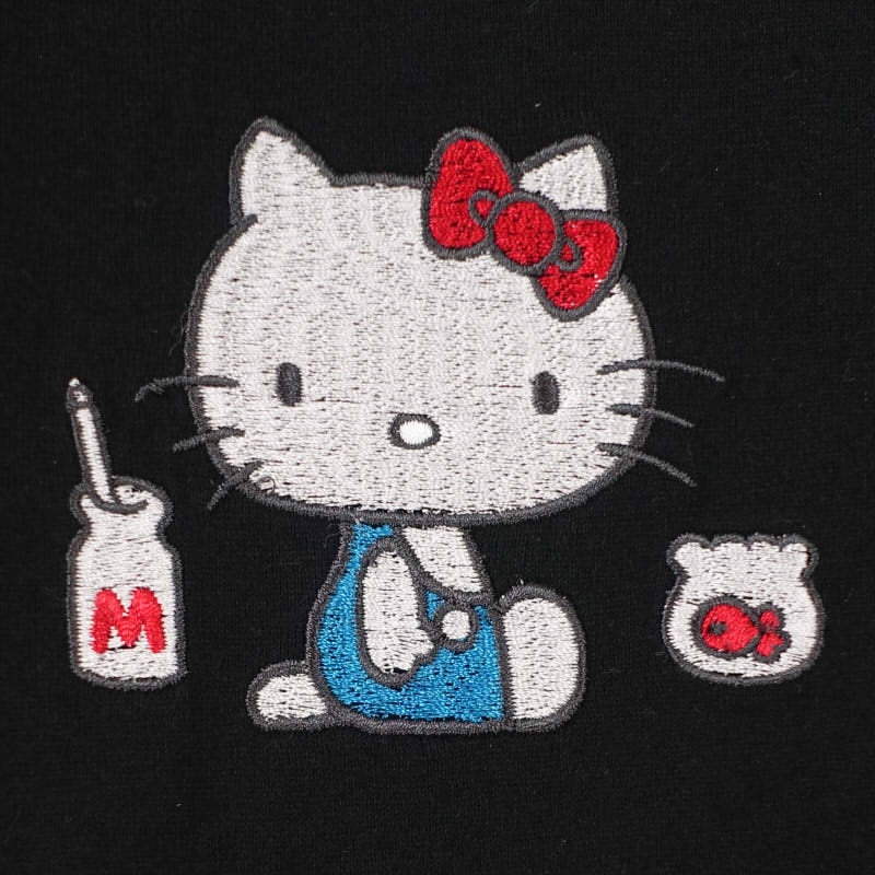 hKST-002 ハローキティと日本地図刺繍半袖Tシャツ