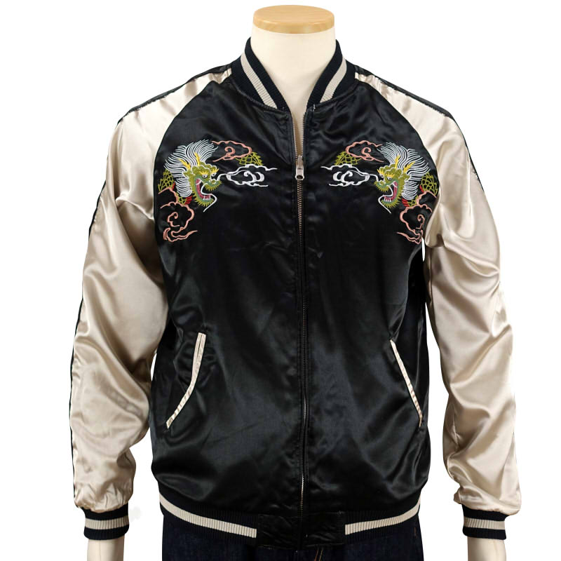 JSKJ-001 龍と日本地図刺繍リバーシブルスカジャン