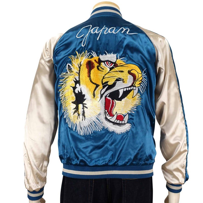 JSKJ-002 日本地図と虎刺繍リバーシブルスカジャン