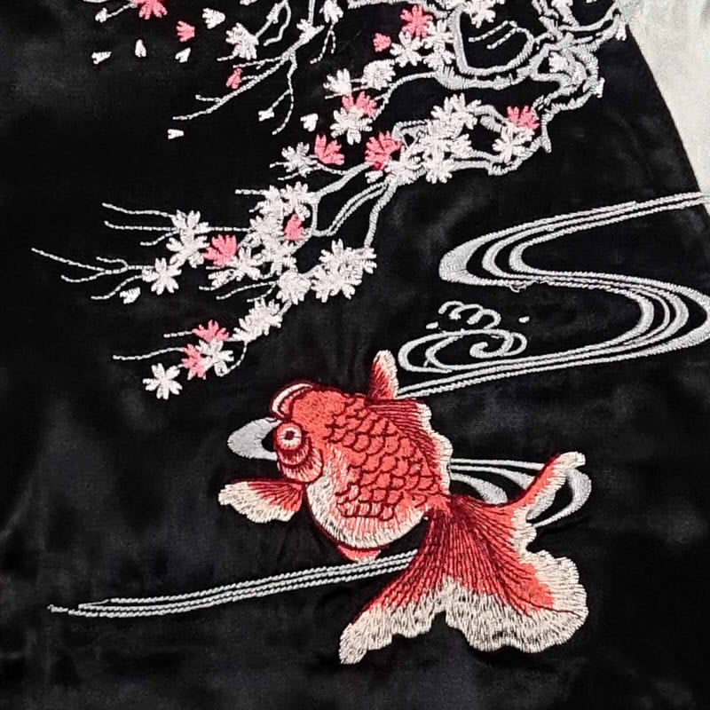 JSKJ-501 桜と金魚刺繍スカジャン
