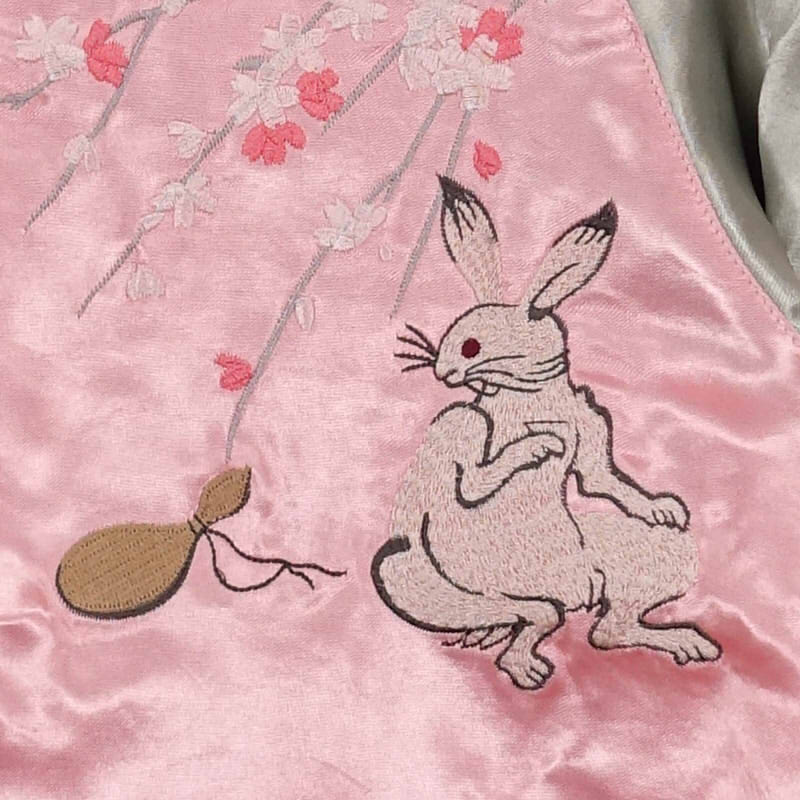 JSKJ-502 兎の餅つき刺繍スカジャン