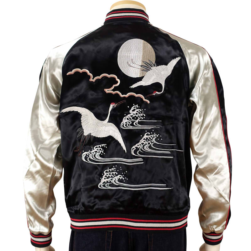 JSKJ-507 月に鶴刺繍スカジャン