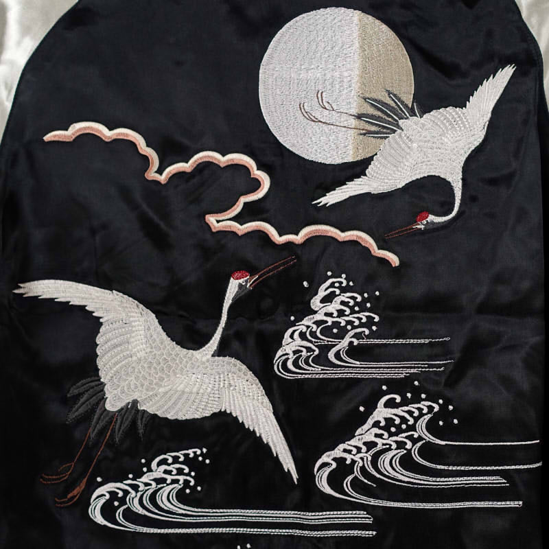 JSKJ-507 月に鶴刺繍スカジャン