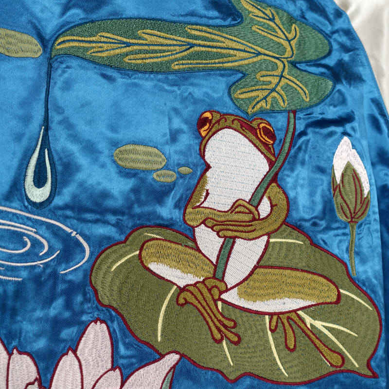 JSKJ-508 蓮と蛙刺繍スカジャン